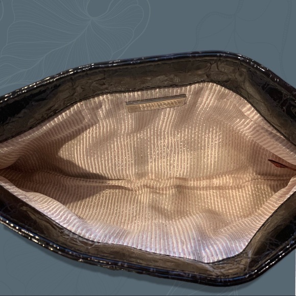 Lauren Merkin black crocodile embossed clutch - Picture 6 of 8